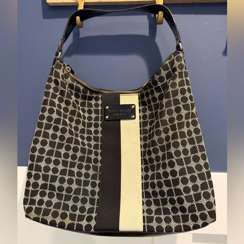 Kate Spade Patterned Hobo / Shoulder Bag with Stripes